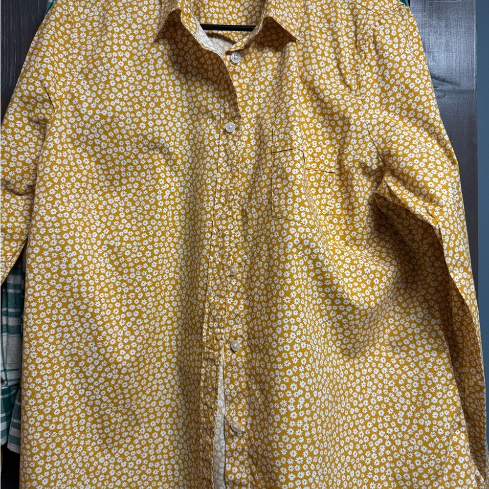J. Crew Mustard Floral Shirt